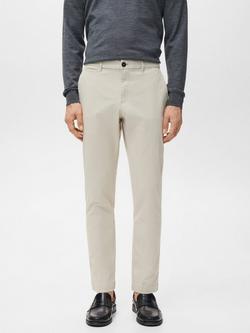 Mango Prato Straight Fit Trousers, Light Beige, Light Beige