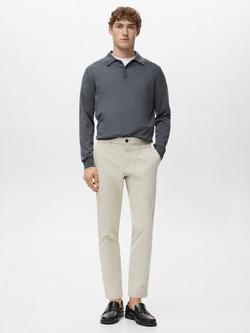 Mango Prato Straight Fit Trousers, Light Beige - view 2, Light Beige