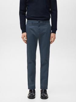Mango Prato Straight Fit Chinos, Medium Blue