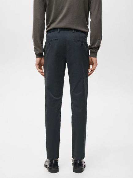 Mango Prato Straight Fit Chinos - view 2, Navy