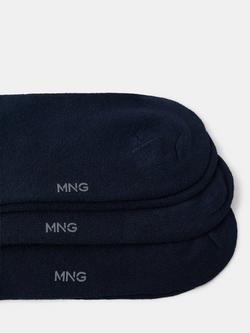 Mango Cotton Rich Socks, Pack of 3 - view 2, Navy