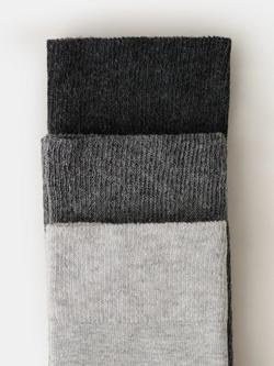 Mango Cotton Blend Socks, Pack of 3, Grey - view 2, Grey
