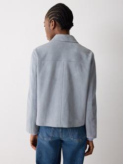 Jigsaw Suede Patch Pocket Jacket, Blue - view 2, Blue