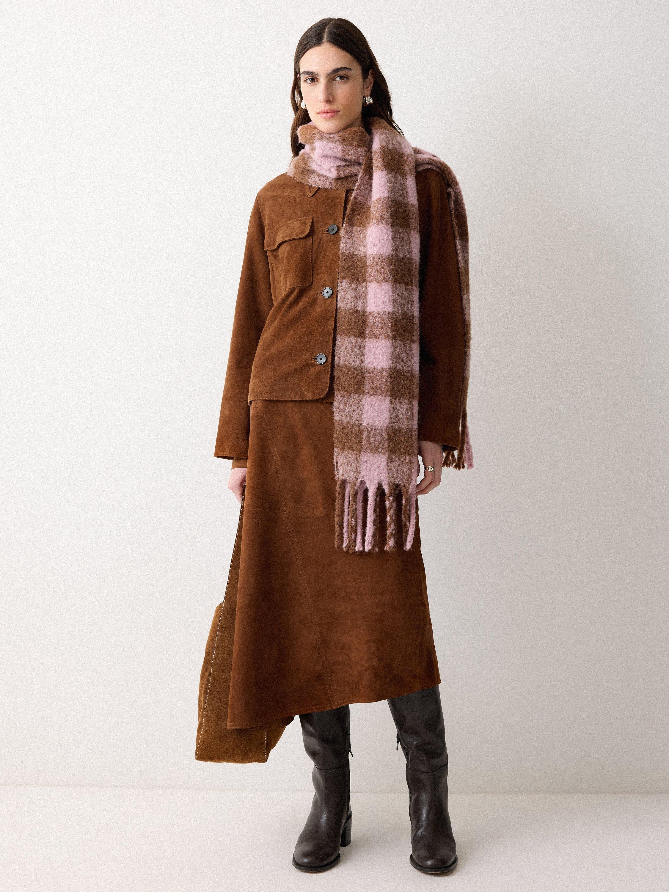 Product image 6 of 6, which shows Jigsaw Patch Pocket Pure Suede Utility Jacket, Tan, 6