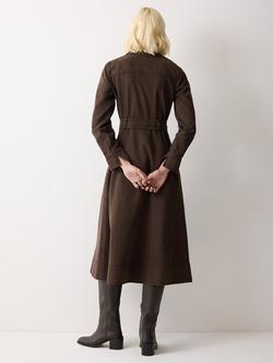 Jigsaw Belted Denim Shirt Dress, Washed Brown - view 2, Washed Brown