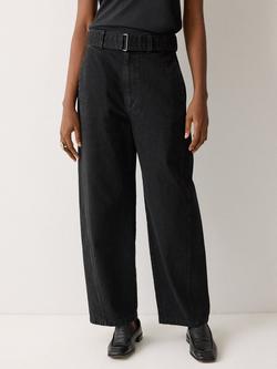 Jigsaw Turner Belted Horseshoe Jeans, Black, Black