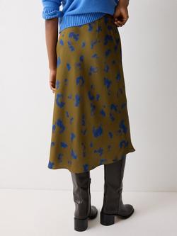 Jigsaw Ink Cloud Satin Bias Skirt, Khaki - view 2, Khaki