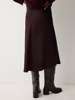 Jigsaw Bias Cut Satin Midi Skirt, Purple - view 2, Purple