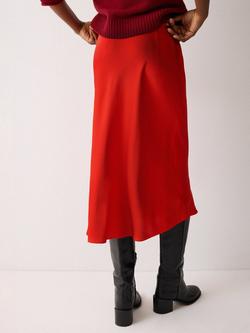 Jigsaw Satin Bias Midi Skirt, Red - view 2, Red