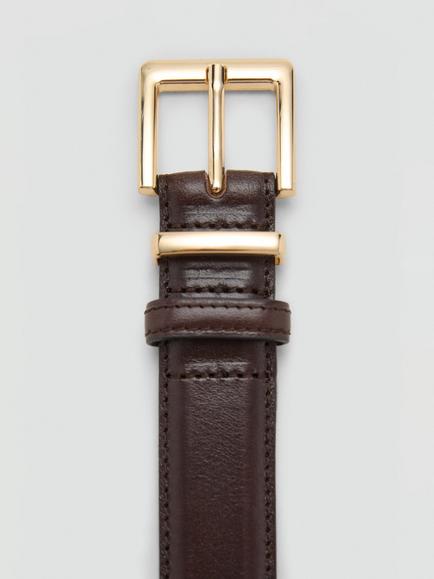 Mango Selma Pure Leather Belt, Dark Brown - view 2, Dark Brown
