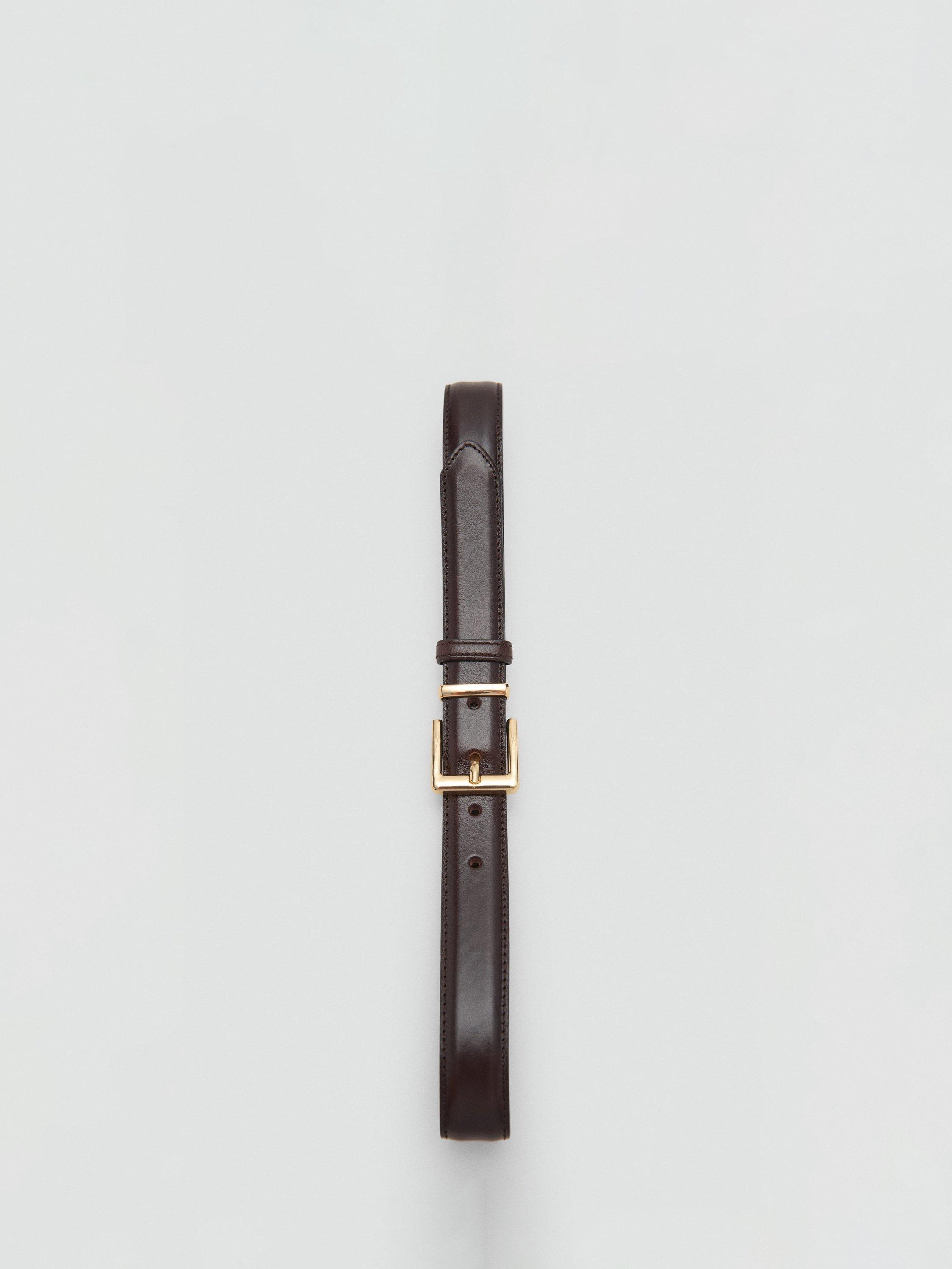 Product image 4 of 4, which shows Mango Selma Pure Leather Belt, Dark Brown, L