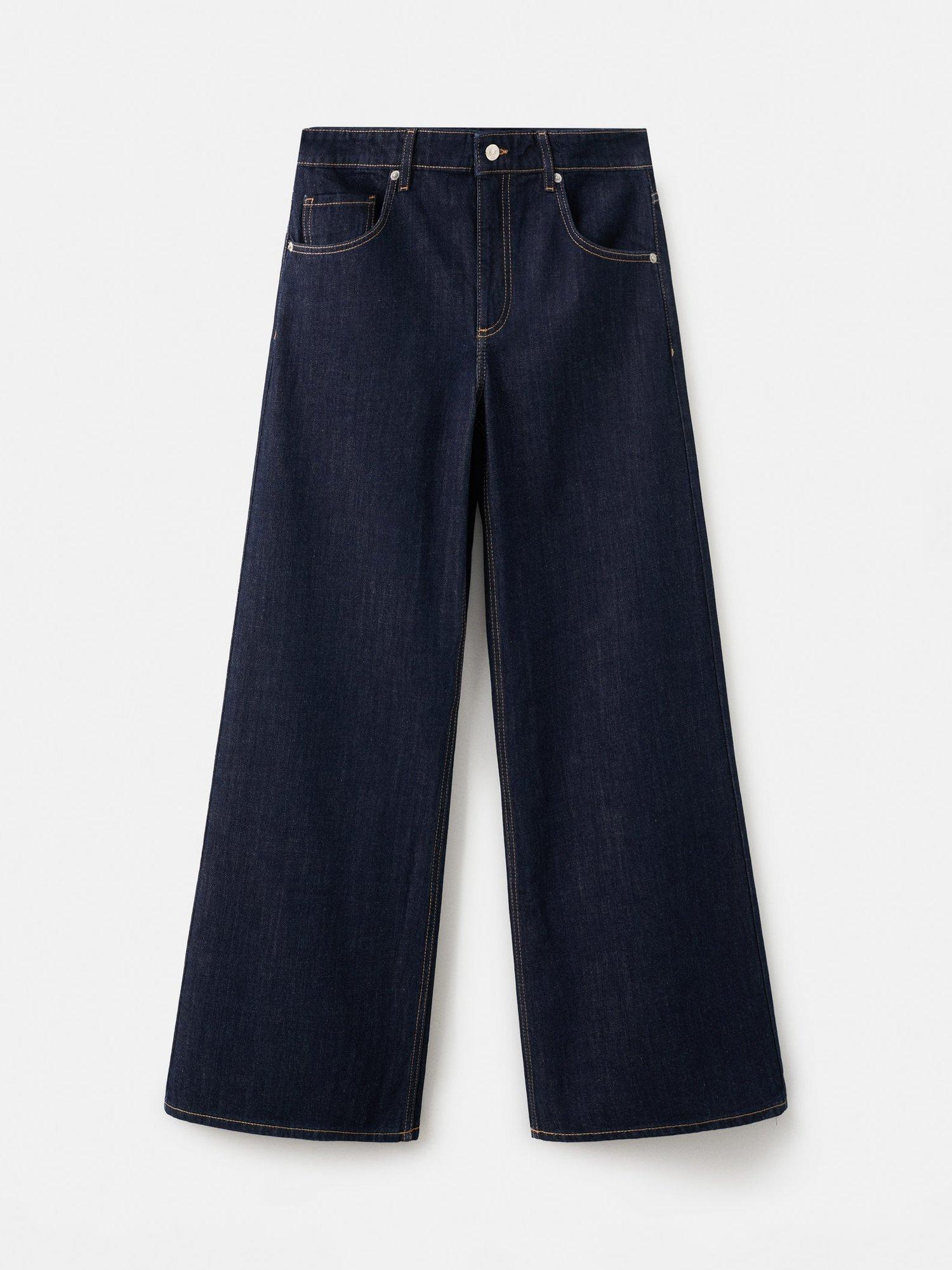 Product image 3 of 8, which shows Mango Annie Low Rise Wide Leg Jeans, Blue, 10