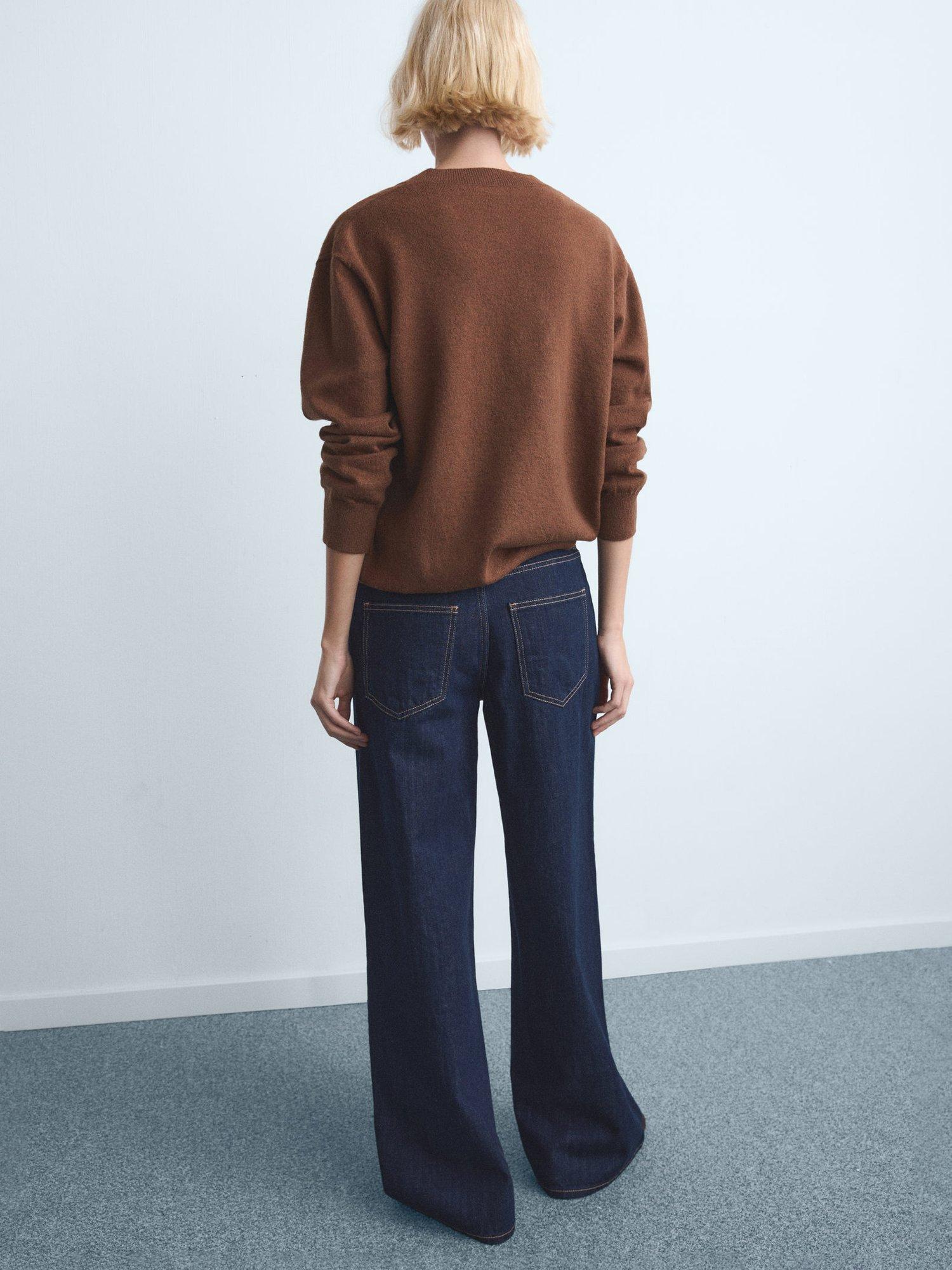Product image 4 of 8, which shows Mango Annie Low Rise Wide Leg Jeans, Blue, 10