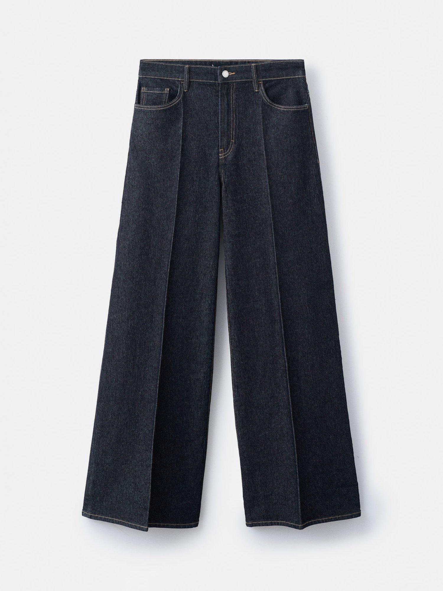 Product image 3 of 8, which shows Mango Elise High Waist Wide Leg Jeans, Blue, 10