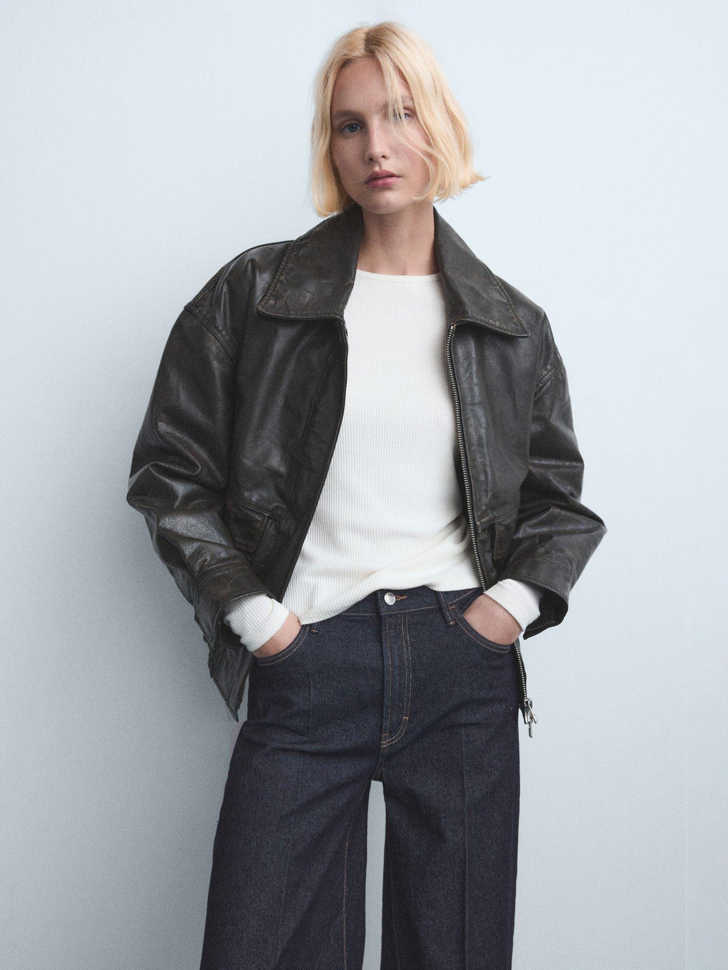 Product image 6 of 8, which shows Mango Elise High Waist Wide Leg Jeans, Blue, 10