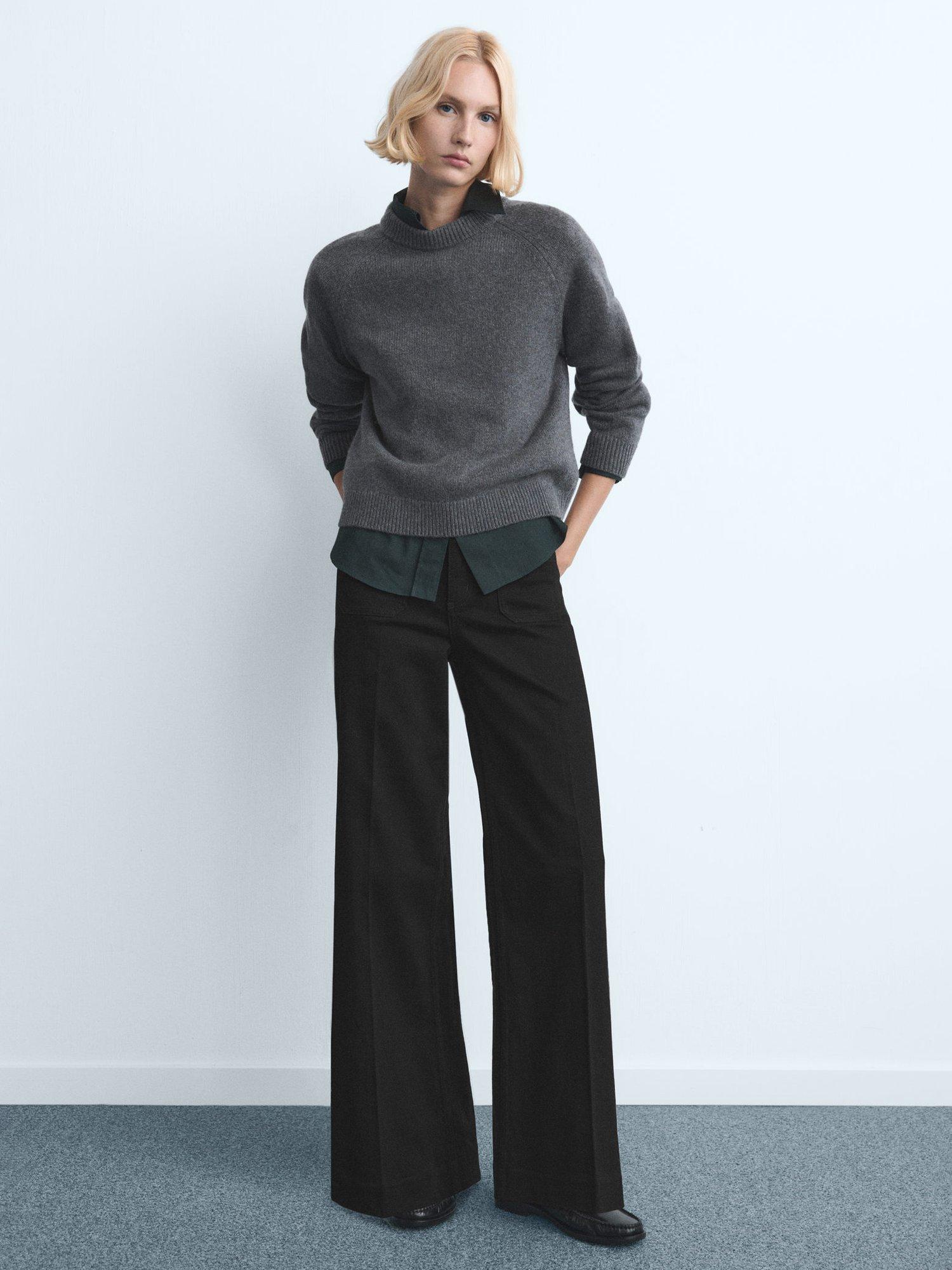 Product image 2 of 8, which shows Mango Jessie Wide Leg Jeans, Open Grey, 10