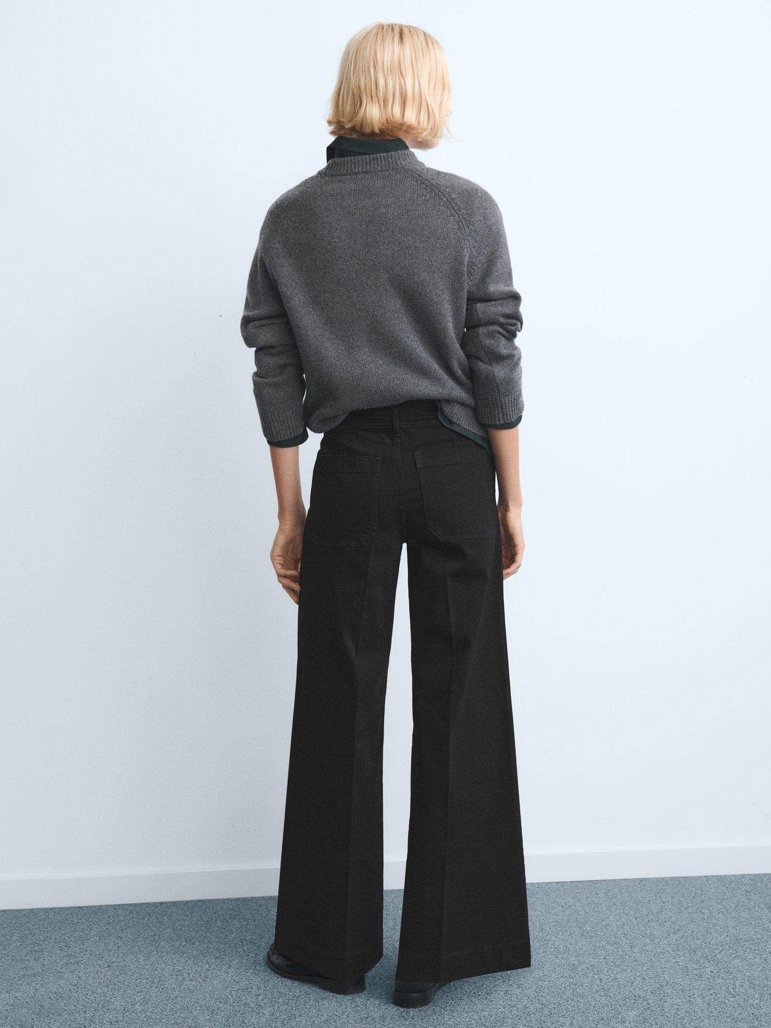 Product image 4 of 8, which shows Mango Jessie Wide Leg Jeans, Open Grey, 10