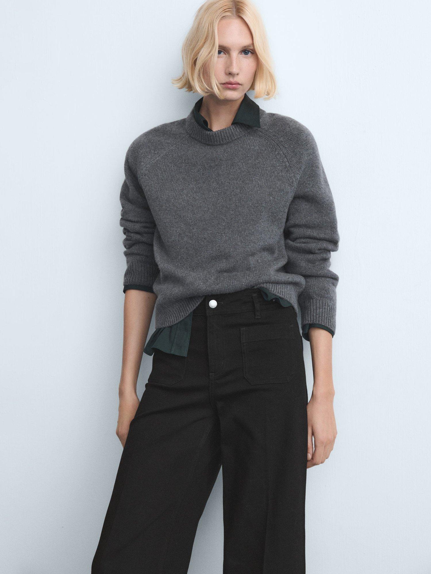 Product image 6 of 8, which shows Mango Jessie Wide Leg Jeans, Open Grey, 10