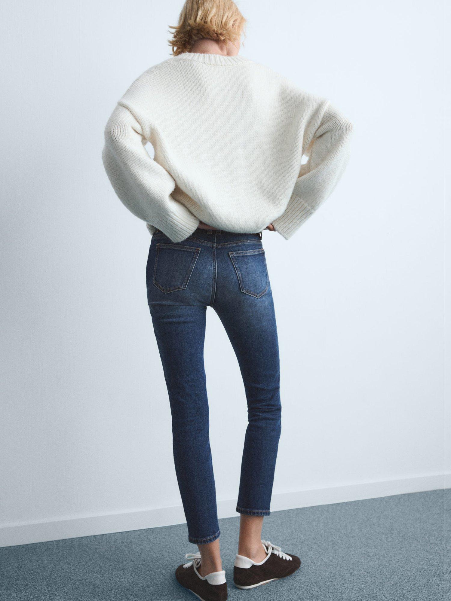 Product image 4 of 9, which shows Mango Newisa Cropped Skinny Jeans, Open Blue, 10