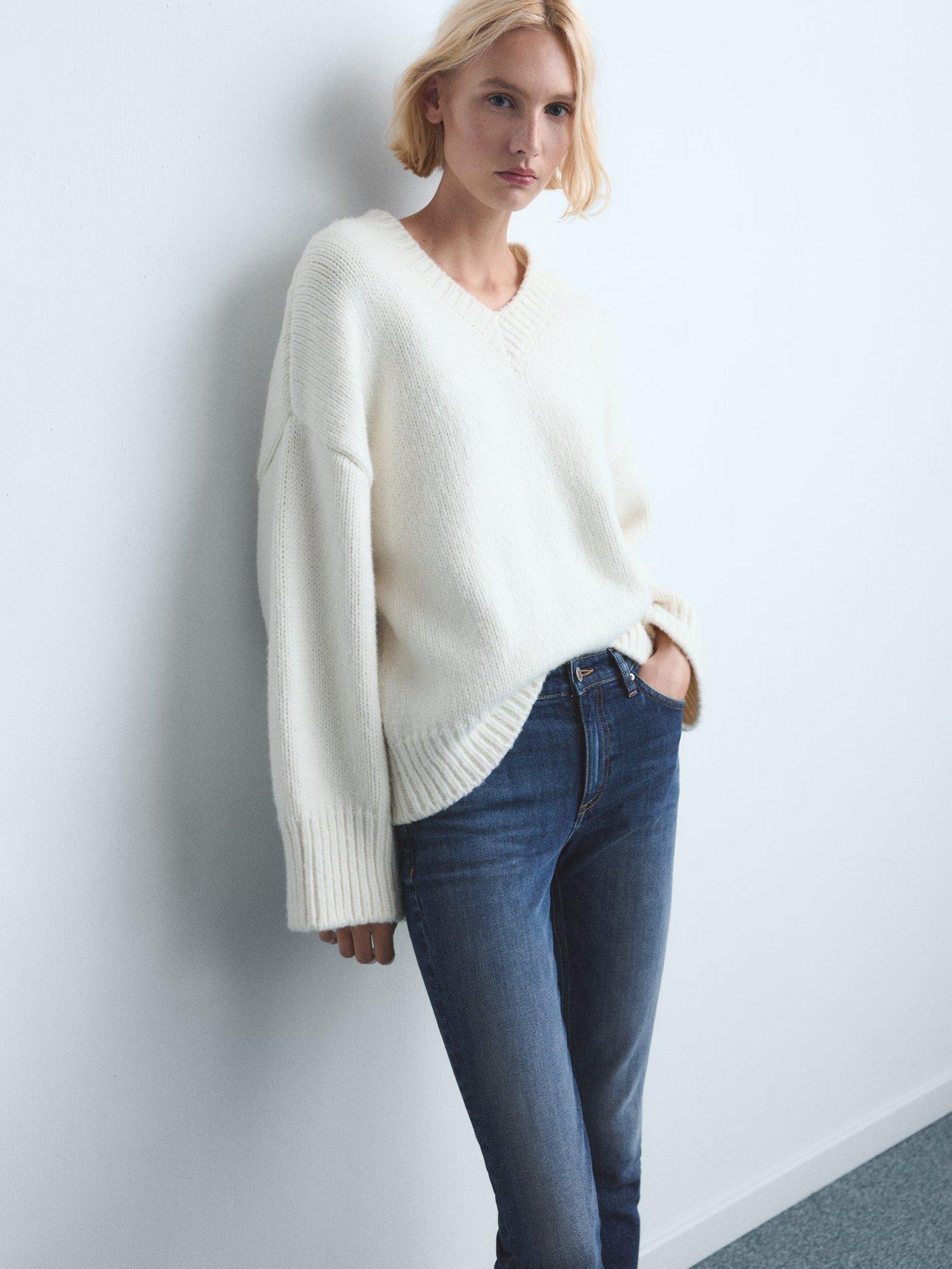 Product image 6 of 9, which shows Mango Newisa Cropped Skinny Jeans, Open Blue, 10