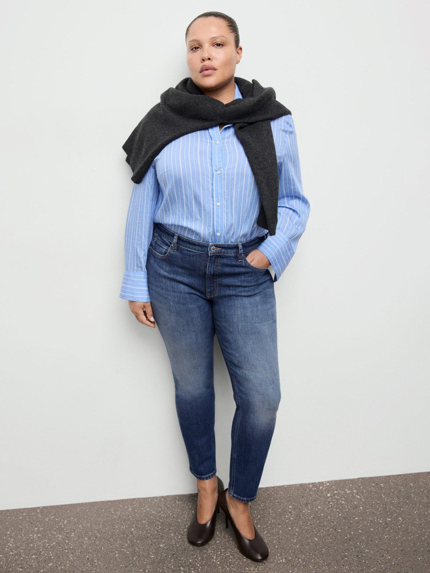 Product image 8 of 9, which shows Mango Newisa Cropped Skinny Jeans, Open Blue, 10