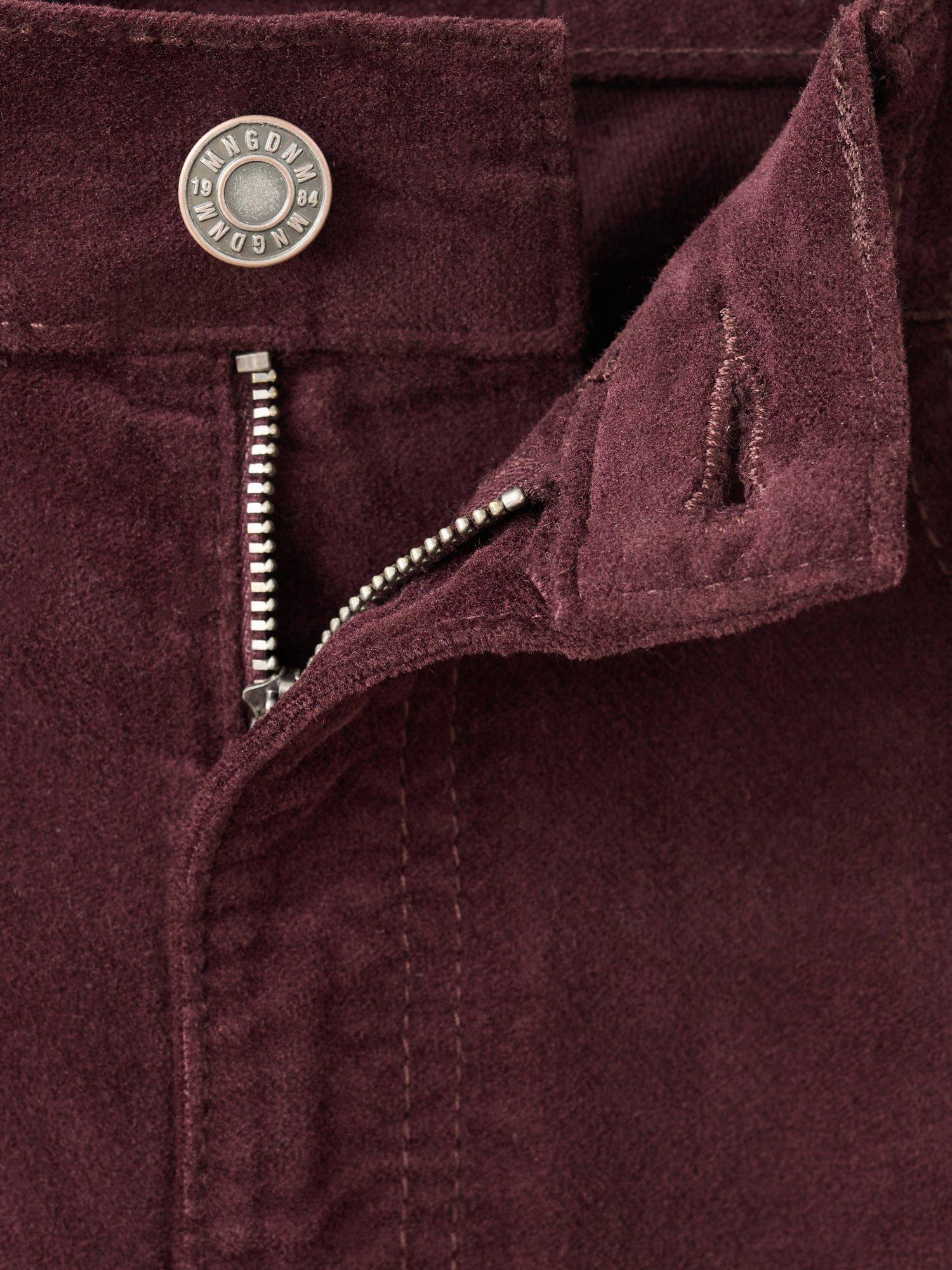 Product image 7 of 7, which shows Mango Violet Velvet Flared Jeans, Dark Red, 10