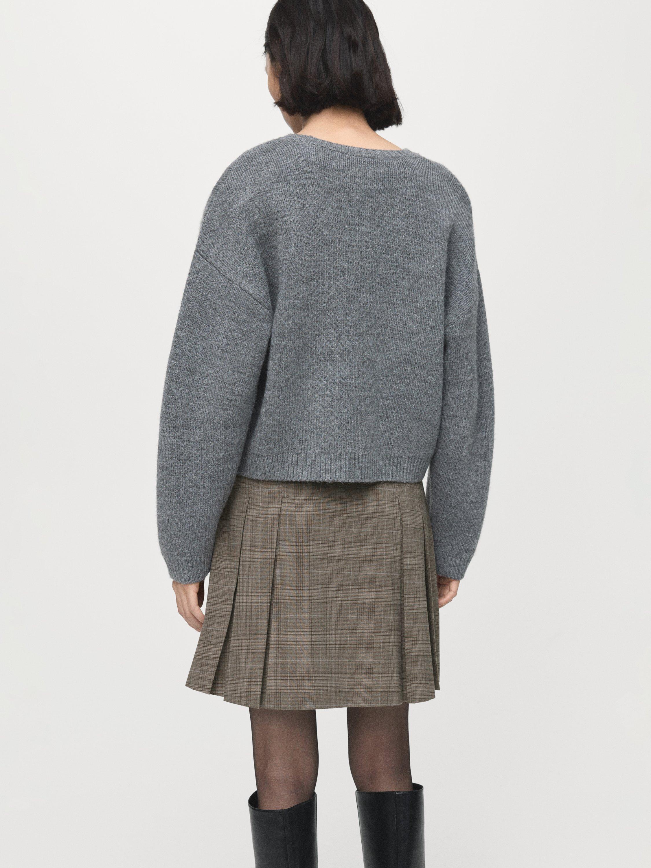 Product image 3 of 6, which shows Mango Grunge Pleated Mini Skirt, Brown, 6