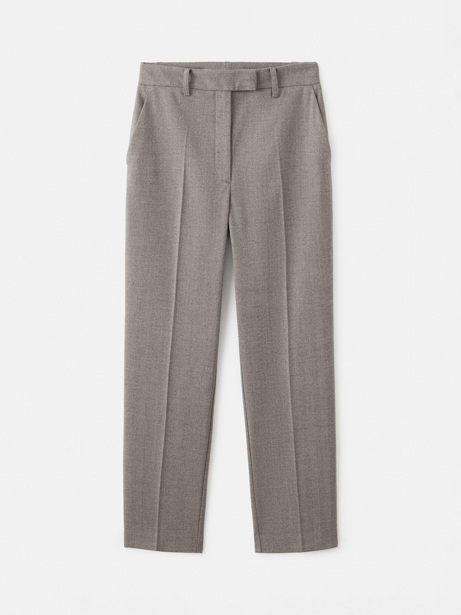 Product image 3 of 8, which shows Mango Newarm Cropped Tailored Trousers, Light Grey, 10