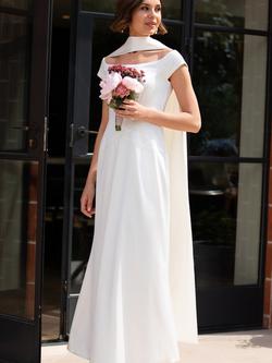 Alie Street Zara Duchess Satin Long Bridal Scarf, Ivory, Ivory