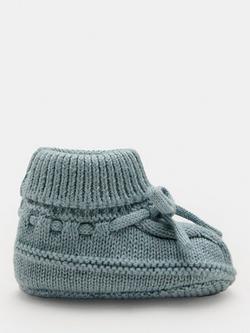 Mango Kids' Patu Knitted Bow Bootie Socks, One Size, Green