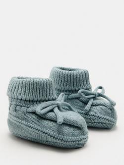 Mango Kids' Patu Knitted Bow Bootie Socks, One Size - view 2, Green