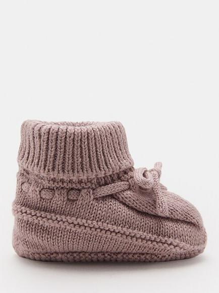 Mango Kids' Patu Knitted Bow Bootie Socks, One Size, Pink