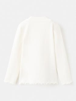 Mango Baby Cotton Rib Long Sleeve T-Shirt, White - view 2, White