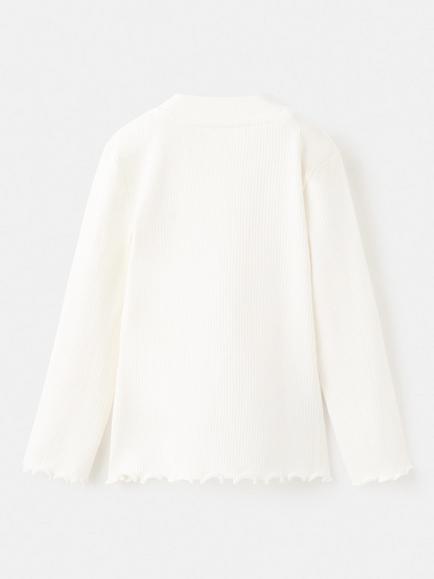Mango Baby Cotton Rib Long Sleeve T-Shirt, White - view 2, White