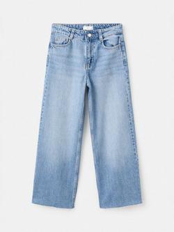 Mango Kids' Denim Wide Leg Jeans, Blue - view 2, Blue