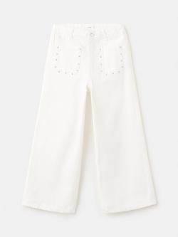 Mango Kids' Cropped Culotte Jeans, White, White