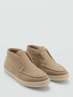 Mango Easyboot Suede Chukka Boots, Beige - view 2, Beige