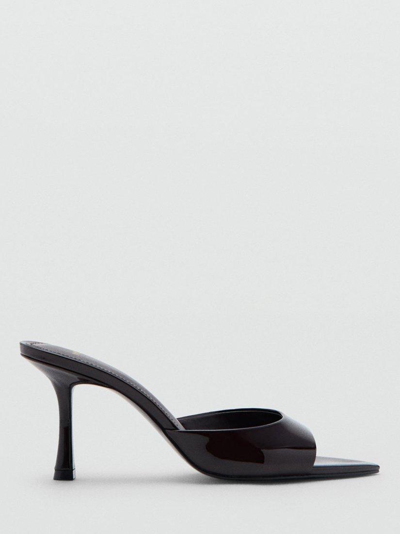 Product image 1 of 4, which shows Mango Patent Slingback Sandals, Dark Red, 2