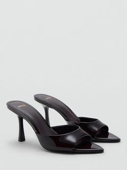 Mango Patent Slingback Sandals, Dark Red - view 2, Dark Red