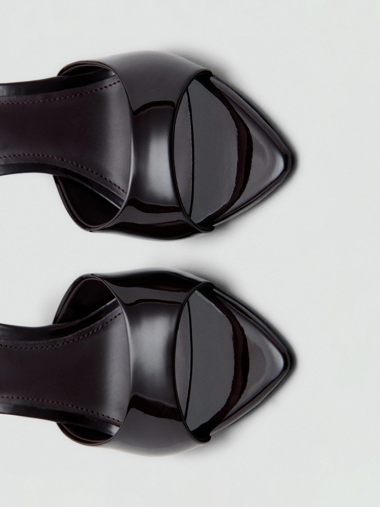 Product image 3 of 4, which shows Mango Patent Slingback Sandals, Dark Red, 2