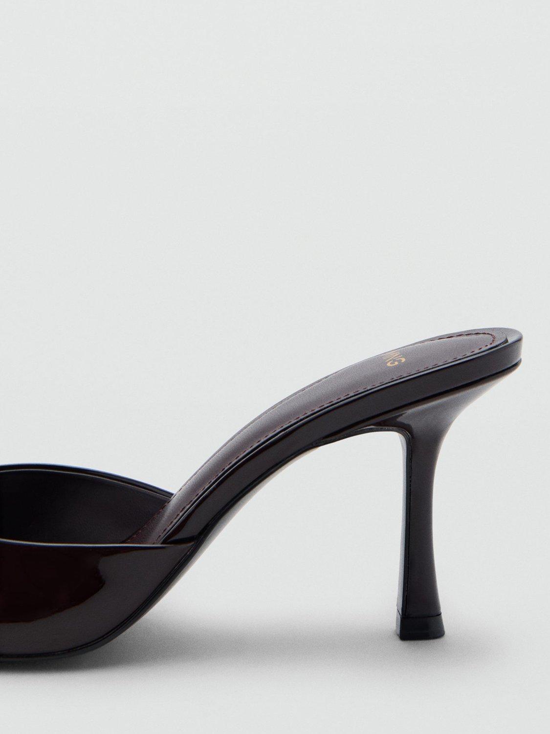 Product image 4 of 4, which shows Mango Patent Slingback Sandals, Dark Red, 2