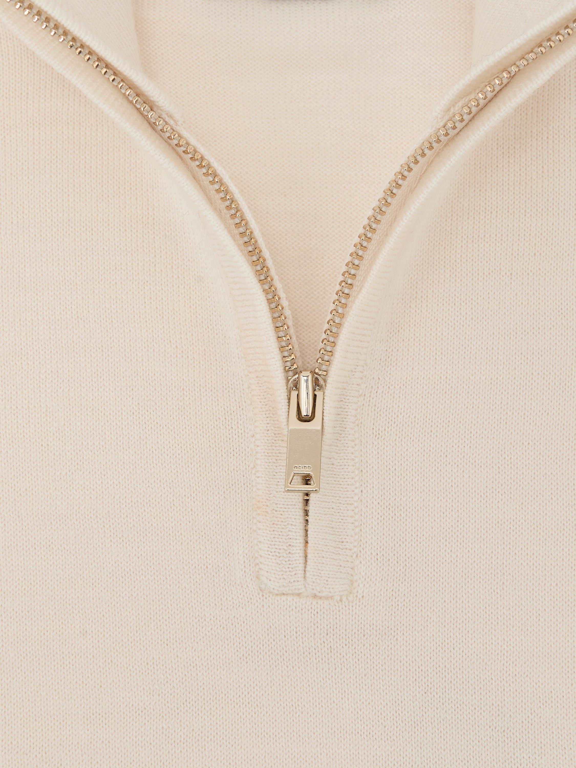 Product image 4 of 4, which shows Reiss Kids' Blackhall Half Zip Jumper, White, 3-4 years