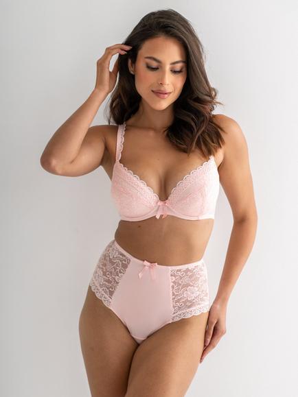 Pour Moi Rebel High Waist Lace Knickers, Soft Pink