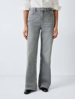 John Lewis High Waist Wide Leg Jeans, Grey