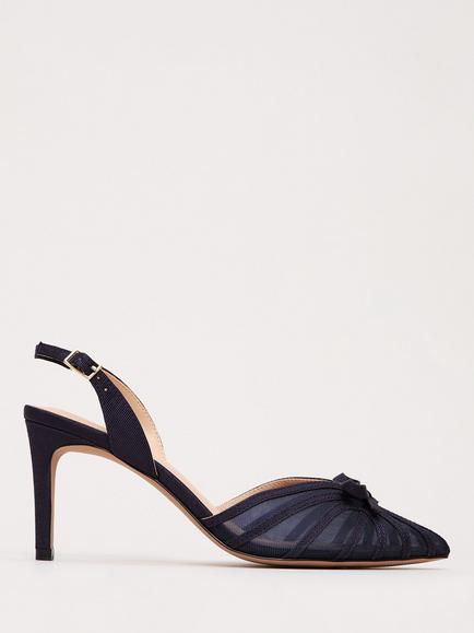 Phase Eight Grosgrain Strappy Court Shoes, Navy, Navy