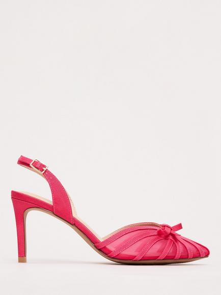 Phase Eight Grosgrain Strappy Court Shoes, Pink, Pink