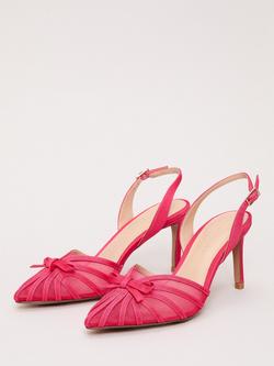 Phase Eight Grosgrain Strappy Court Shoes, Pink - view 2, Pink