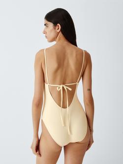 John Lewis Citron Square Neck Swimsuit, Yellow Multi - view 2, Yellow Multi