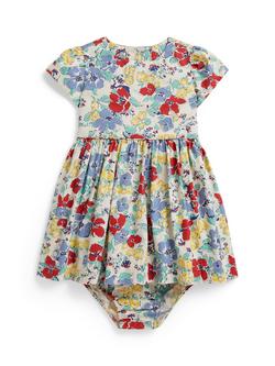 Ralph Lauren Baby Fit and Flare Floral Dress, Blue/Multi, Blue Multi