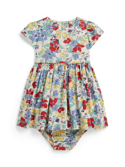 Ralph Lauren Baby Fit and Flare Floral Dress, Blue/Multi, Blue Multi